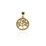 Round Micropavé Nail Leaf Pendant-DIY Jewelry Making  15.5mm