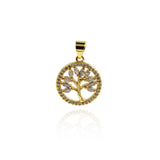 Round Micropavé Nail Leaf Pendant-DIY Jewelry Making  15.5mm