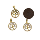 Round Micropavé Nail Leaf Pendant-DIY Jewelry Making  15.5mm