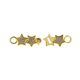 Exquisite Hollow Micropavé Nail Star Connector-DIY Jewelry Making  22.5x9.5mm