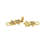 Exquisite Hollow Micropavé Nail Star Connector-DIY Jewelry Making  22.5x9.5mm