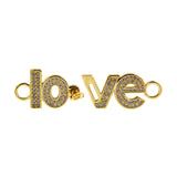 Exquisite Micro-Pavé Nail LOVE Connector-Gift For Lovers  24x11mm
