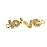 Exquisite Micro-Pavé Nail LOVE Connector-Gift For Lovers  24x11mm
