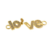 Exquisite Micro-Pavé Nail LOVE Connector-Gift For Lovers  24x11mm