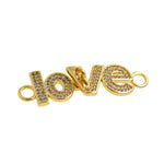 Exquisite Micro-Pavé Nail LOVE Connector-Gift For Lovers  24x11mm
