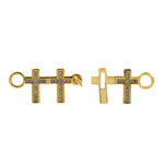 Delicate Micropavé Nail Cross Connector-DIY Jewelry Making  24x11.5mm