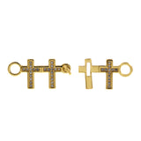 Delicate Micropavé Nail Cross Connector-DIY Jewelry Making  24x11.5mm