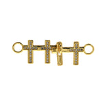 Delicate Micropavé Nail Cross Connector-DIY Jewelry Making  24x11.5mm