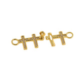 Delicate Micropavé Nail Cross Connector-DIY Jewelry Making  24x11.5mm