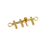 Delicate Micropavé Nail Cross Connector-DIY Jewelry Making  24x11.5mm
