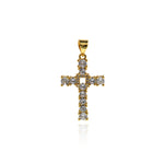 Personal Jewelry-Exquisite Micropavé Cross Pendant-DIY Jewelry  25x16mm