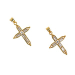 Personality Jewelry-Exquisite Cross Zircon Pendant-DIY Jewelry  26.5x19mm