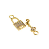 Personalized Jewelry-Exquisite Micropavé Lock Key Pendant-DIY Jewelry  23x11.5mm