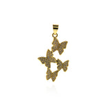 Personalized Jewelry-Micropavé Butterfly Pendant-DIY Jewelry  29.5x18.5mm