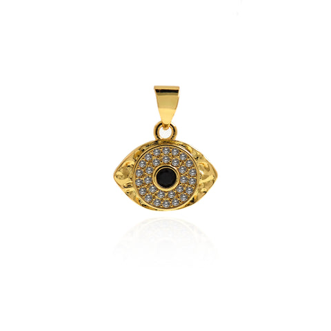 Exquisite Micropavé Evil Eye Pendant-Evil Eye Zircon Pendant-DIY Jewelry Accessories  14.5x13mm
