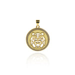 Micropavé Tiger Pendant-King of the Forest Pendant-Personalized Jewelry Pendant 22mm