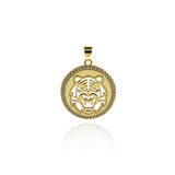 Micropavé Tiger Pendant-King of the Forest Pendant-Personalized Jewelry Pendant 22mm