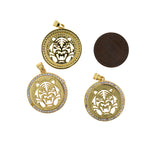 Micropavé Tiger Pendant-King of the Forest Pendant-Personalized Jewelry Pendant 22mm