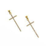 CZ Cross Charm Pendant,Minimalist Layering Pendant  34.5x14mm