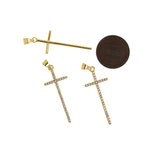 CZ Cross Charm Pendant,Minimalist Layering Pendant  34.5x14mm