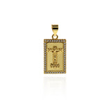 Personalized Jewellery Making-Micropavé Rectangular Cross Pendant  21.5x12mm