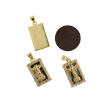 Personalized Jewellery Making-Micropavé Rectangular Cross Pendant  21.5x12mm