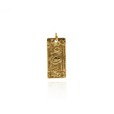 Exquisite  Rectangular Banknote Pendant-Money Bag Medal, Bracelet Charm, DIY Charm  26x12mm