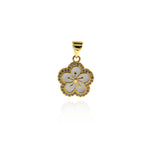 Personalized Jewellery Making-Micropavé Enamel Flower Pendant  16x14mm