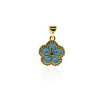 Personalized Jewellery Making-Micropavé Enamel Flower Pendant  16x14mm