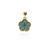 Personalized Jewellery Making-Micropavé Enamel Flower Pendant  16x14mm
