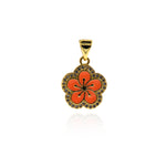 Personalized Jewellery Making-Micropavé Enamel Flower Pendant  16x14mm