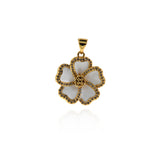 Personalized Jewellery Making-Micropavé Enamel Flower Pendant - DIY Jewelry  22x20.5mm