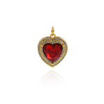 Heart Shaped Cubic Zircon Pendant - Tiny Heart Pendant for Girls Teens and Children   19x16.5x6.5mm