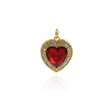 Heart Shaped Cubic Zircon Pendant - Tiny Heart Pendant for Girls Teens and Children   19x16.5x6.5mm