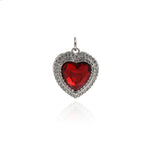 Love Pendant Zircon Crystal Heart Pendant, Cubic Zirconia Crystal Heart Jewelry Pendant  19x16.5x6.5mm