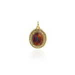 Oval Crystal Pendant, Micropavé CZ Oval Pendant,DIY Jewelry  18x15x7mm