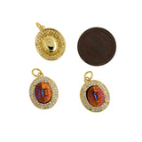 Oval Crystal Pendant, Micropavé CZ Oval Pendant,DIY Jewelry  18x15x7mm