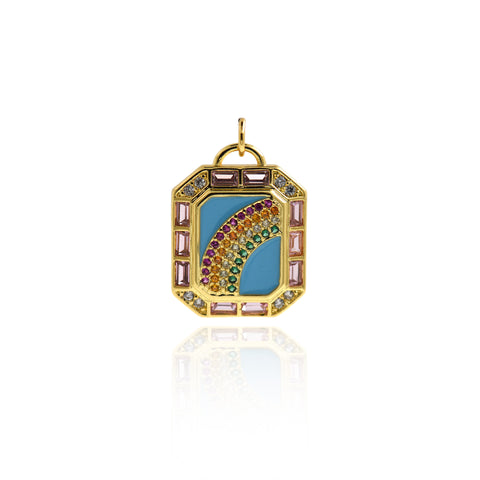 Individualism Jewelry-Hold Enamel Rainbow Pendant-DIY Jewelry  23x17.5mm