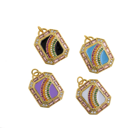 Individualism Jewelry-Hold Enamel Rainbow Pendant-DIY Jewelry  23x17.5mm