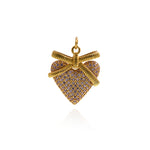 18K Gold Filled Heart Pendant Necklace,Heart Charm,DIY Jewelry Making  25x21mm