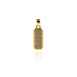 Micropavé CZ Rectangular Necklace, Bar Necklace, Rectangular Pendant, DIY Jewelry Accessories  19x7.5mm