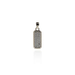 Micropavé CZ Rectangular Necklace, Bar Necklace, Rectangular Pendant, DIY Jewelry Accessories  19x7.5mm