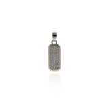 Micropavé CZ Rectangular Necklace, Bar Necklace, Rectangular Pendant, DIY Jewelry Accessories  19x7.5mm