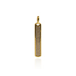 Rectangular Charm,Gold Dog Tags Pendants,Pave CZ Pendant  31.5x6mm