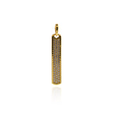 Rectangular Charm,Gold Dog Tags Pendants,Pave CZ Pendant  31.5x6mm