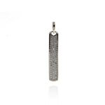 Rectangular Charm,Gold Dog Tags Pendants,Pave CZ Pendant  31.5x6mm