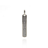Rectangular Charm,Gold Dog Tags Pendants,Pave CZ Pendant  31.5x6mm