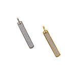 Rectangular Charm,Gold Dog Tags Pendants,Pave CZ Pendant  31.5x6mm