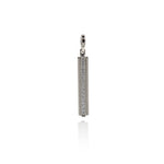 Exquisite 18K Gold Filled Bar Pendant, Micropavé CZ Rectangular Pendant  30.5x5mm