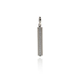Exquisite 18K Gold Filled Bar Pendant, Micropavé CZ Rectangular Pendant  30.5x5mm